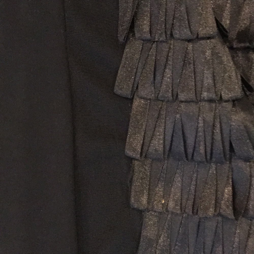 Ruffle and gemstone black midi dress - Picture 6 of 9